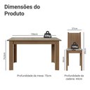 Ver imagem 3 de Conjunto Sala de Jantar Cereja Mesa Tampo de Vidro 6 Cadeiras Rustic/Crema/Floral Hibiscos Madesa