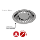 Ver imagem 2 de Grelha Redonda Radial para Caixa Sifonada Tam. 100mm Cor Cromado Durín
