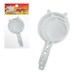 Kit 2 Peneiras Coador Plástico 3 Pecas P M G 1168 Ercaplast - 3