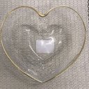 Ver imagem 1 de Bowl em Vidro Martelado Heart Transparente e Dourado We Make - Unidade 250 Ml