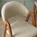 Ver imagem 3 de Kit 4 Cadeiras de Jantar em Madeira Maciça Tecido Linho