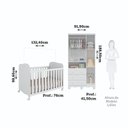 Ver imagem 5 de Quarto de Bebê Guarda-Roupa 3 Ptas 3 Gavetas e Berço 100% MDF Lana Espresso Móveis Branco Brilho