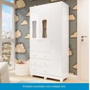 Ver mais imagens de Quarto de Bebê Guarda-Roupa 3 Ptas 3 Gavetas e Berço 100% MDF Lana Espresso Móveis Branco Brilho