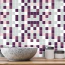 Ver imagem 1 de Papel de Parede Adesivo Pastilhas Tons de Cinza e Roxo 12m