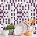 Ver imagem 2 de Papel de Parede Adesivo Pastilhas Tons de Cinza e Roxo 12m