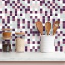 Ver imagem 3 de Papel de Parede Adesivo Pastilhas Tons de Cinza e Roxo 12m