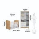 Ver imagem 5 de Quarto de Bebê Guarda-Roupa 3 Portas e Berço 100% MDF Lana Espresso Móveis Branco Brilho/Amêndoa