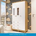 Ver mais imagens de Quarto de Bebê Guarda-Roupa 3 Portas e Berço 100% MDF Lana Espresso Móveis Branco Brilho/Amêndoa