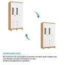 Ver imagem 7 de Quarto de Bebê Guarda-Roupa 3 Portas e Berço 100% MDF Lana Espresso Móveis Branco Brilho/Amêndoa