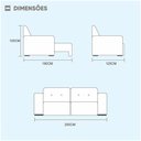 Ver imagem 2 de Sofá 4 Lugares Retrátil 2,50m Fusion Marrom Marrom Burgues