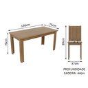 Ver imagem 3 de Conjunto Sala de Jantar Madesa Maris Mesa Tampo de Madeira com 6 Cadeiras - Rustic/bege Marrom