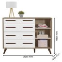 Ver imagem 3 de Cômoda Sapateira Retrô 4 Gavetas 1 Porta Branco Rústico