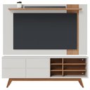 Ver imagem 1 de Rack Bancada Noronha 1.8 com Painel para Tv Suspenso Extensivo Leme Off White Matte Freijó -