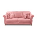 Ver imagem 3 de Sofá 3 Lugares Pé de Madeira Julieta 220 Cm Veludo S04 - D'Rossi Cor Rosa