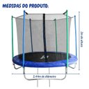 Ver imagem 2 de Cama Elástica Infantil Pula Pula Trampolim 2.44 M com Escada Capacidade 100 Kg Importway Iwce001