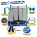 Ver imagem 6 de Cama Elástica Infantil Pula Pula Trampolim 2.44 M com Escada Capacidade 100 Kg Importway Iwce001