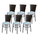 Ver imagem 1 de 6 Cadeiras para Mesa Preta Hawai Marrom Assento Floral Cor:floral Gelo