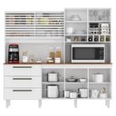 Ver imagem 2 de Armário para Cozinha Kit Mega 6 Portas 3 Gavetas Branco Fosco Brilho - Zanzini