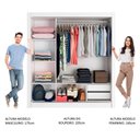 Ver imagem 5 de Guarda Roupa Casal Madesa Lyon 3 Portas de Correr 2 Gavetas - Branco/preto