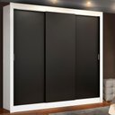 Ver imagem 1 de Guarda Roupa Casal Madesa Lyon 3 Portas de Correr 2 Gavetas - Branco/preto