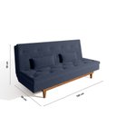 Ver imagem 3 de Sofá Cama 3 Lugares em Suede Tokio Yescasa Azul/Mel