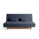 Ver imagem 5 de Sofá Cama 3 Lugares em Suede Tokio Yescasa Azul/Mel