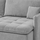 Ver imagem 4 de Sofá 2 Lugares Malaga Retrátil Zero Caixa Suede Cinza 185cm