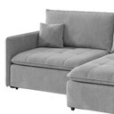 Ver imagem 3 de Sofá 2 Lugares Malaga Retrátil Zero Caixa Suede Cinza 185cm