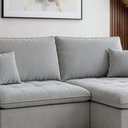 Ver imagem 2 de Sofá 2 Lugares Malaga Retrátil Zero Caixa Suede Cinza 185cm