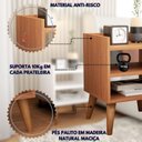 Ver imagem 4 de Mesa de Cabeceira Retrô Pés Palito de Madeira Mesinha Lateral Várias Cores Marrom