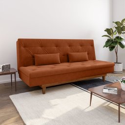 Sofá Cama 3 Lugares em Suede Tokio Yescasa - 1