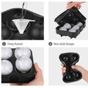 Ver imagem 7 de Forma Gelo Bola Esfera Grande Silicone Bola 4 em 1 Gigante Whisky Drinks com Funil Frutas Bar Festa