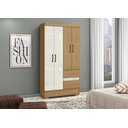 Ver imagem 2 de Guarda Roupa Solteiro Compacto 4 Portas 2 Gavetas - Atacama / Off White