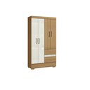 Ver imagem 1 de Guarda Roupa Solteiro Compacto 4 Portas 2 Gavetas - Atacama / Off White