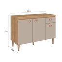 Ver mais imagens de Balcão de Cozinha com Tampo 3 Portas 1 Gaveta 120cm Marti Yescasa Mel/Fendi
