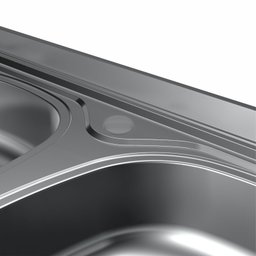 Pia de Cozinha em Aço Inox de 120cmx53cm Deslocada para Direita Concretada lisa sem válvula Bali - 3