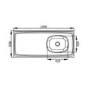 Ver imagem 4 de Pia de Cozinha em Aço Inox de 120cmx53cm Deslocada para Direita Concretada Lisa sem Válvula Bali