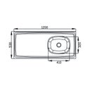 Ver imagem 3 de Pia de Cozinha em Aço Inox de 120cmx53cm Deslocada para Direita Concretada Lisa sem Válvula Bali