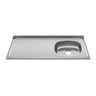 Pia de Cozinha em Aço Inox de 120cmx53cm Deslocada para Direita Concretada lisa sem válvula Bali - 2