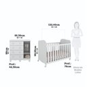 Ver imagem 4 de Quarto de Bebê Cômoda 1 Pta Janelada 4 Gavetas e Berço 100% MDF Lana Espresso Móveis Branco Brilho