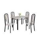 Ver imagem 2 de Conjunto de Mesa Tubular 120cm x 75cm Tampo Granito Topázio com 4 Cadeiras Lara Preto