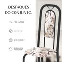 Ver imagem 4 de Conjunto de Mesa Tubular 120cm x 75cm Tampo Granito Topázio com 4 Cadeiras Lara Preto