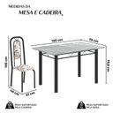 Ver imagem 3 de Conjunto de Mesa Tubular 120cm x 75cm Tampo Granito Topázio com 4 Cadeiras Lara Preto
