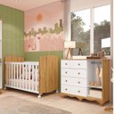 Ver imagem 3 de Quarto de bebê Cômoda 1 Pta Janelada 4 Gavetas e Berço 100% MDF Lana Espresso Móveis