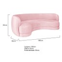Ver imagem 3 de Sofá Curvo 3 Lugares Sala de Estar Recepção Noruega 180cm Suede - Doce Sonho Móveis Sala de Estar,ha