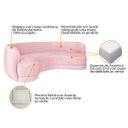 Ver imagem 4 de Sofá Curvo 3 Lugares Sala de Estar Recepção Noruega 180cm Suede - Doce Sonho Móveis Sala de Estar,ha