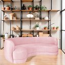 Ver imagem 2 de Sofá Curvo 3 Lugares Sala de Estar Recepção Noruega 180cm Suede - Doce Sonho Móveis Sala de Estar,ha