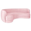 Ver imagem 1 de Sofá Curvo 3 Lugares Sala de Estar Recepção Noruega 180cm Suede - Doce Sonho Móveis Sala de Estar,ha