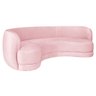Sofá Curvo 3 Lugares Sala de Estar Recepção Noruega 180cm Suede - Doce Sonho Móveis Sala de Estar,ha - 1