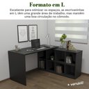 Ver mais imagens de Conjunto 2 Peças com Escrivaninha em L 8 Nichos e Estante Livreiro Preto Artany 100% MDF